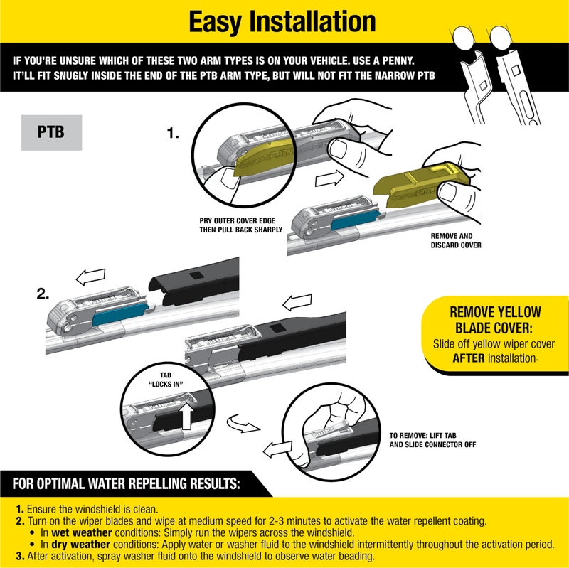 Rain-X 5079273-2 Latitude 2-In-1 Water Repellent Wiper Blades, 15 Inch (Pack Of 1), Automotive Replacement Windshield Wipers With Patented Repellency Formula. - Image 3